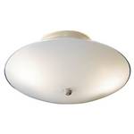 Semi-Flush Ceiling Fixture with White Glass Shade