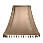 Large Square Silk Lampshade with Beaded Trim