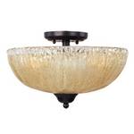 Three-Light Semi-Flush Ceiling Fixture