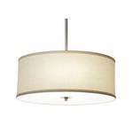Modern Three-Light Drum Pendant with Beige Shade