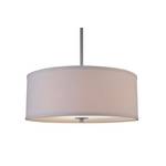 Modern Three-Light Drum Pendant with White Shade