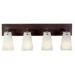 Four-Light Bathroom Fixture with Meringue White Glass