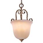 Pendant with Scroll Detailing and Scavo Glass