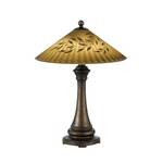 Table Lamp with Handpainted Botanical Design Glass Shade