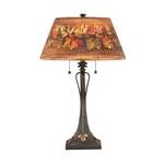 Table Lamp with Handpainted Glass Shade