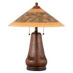 Table Lamp with Handpainted Leaf Design Shade