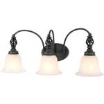 Three-Light Bathroom Fixture with Alabaster Glass