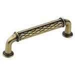 4-3/8-Inch Distressed Brass Cabinet Pull