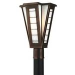 16-Inch Tall Outdoor Post Light with White Art Glass