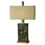 Woven Metal Table Lamp with Rectangle Shade