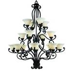 Sixteen-Light Chandelier with Alabaster Glass