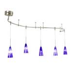 8-Foot Rail Kit with Blue Glass Pendants