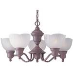 Five-Light Chandelier with Satin-Etched Glass
