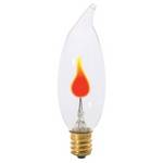 3-watt flicker flame bulb with candelabra base