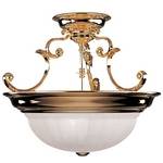 Three-Light Semi-Flush Ceiling Fixture 