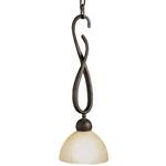 Mini-Pendant with Etched-Glass Shade