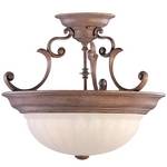 Three-Light Semi-Flush Ceiling Fixture