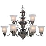 Two-Tier Chandelier with Scroll Design