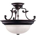 Three-Light Semi-Flush Ceiling Fixture