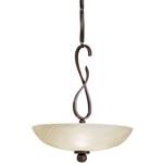 Pendant with Etched-Glass Shade
