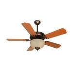 52-Inch Ceiling Fan with Energy Saving Tea-Stained Light Kit