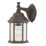 Outdoor Wall Light with Six-Sided Glass Shade
