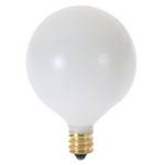 25-watt G16.5 globe bulb with white finish