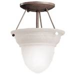 Semi-Flush Ceiling Fixture with Alabaster Glass