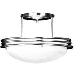Semi-Flush Ceiling Fixture with Etched Glass