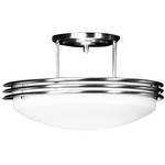 Semi-Flush Ceiling Fixture with Etched Glass