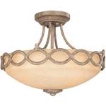 Three-Light Semi-Flush Ceiling Fixture