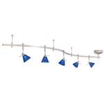Five-Light Rail Kit with Blue Glass