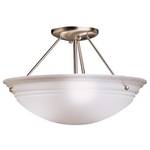 Three-Light Semi-Flush Ceiling Fixture