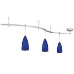 Three-Light Pendant Rail Kit with Blue Glass