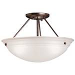 Three-Light Semi-Flush Ceiling Fixture
