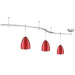 Three-Light Pendant Rail Kit with Red Glass
