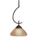Mini-Pendant with Marbled Glass Shade