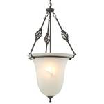 Pendant with Alabaster Glass and Woven Accents