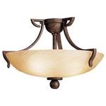 Semi-Flush Ceiling Fixture with Etched Glass 
