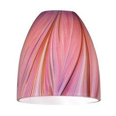 Pink Bell Art Glass Shade- Lipless with 1-5/8-Inch Fitter