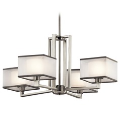nickel brushed chandelier lighting kichler kailey square light bathroom island destinationlighting