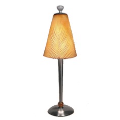 Accent Table Lamp with Porcelain Etched Shade by Porcelain Garden Lighting