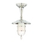 Hudson Valley Lighting Semi-Flushmount Light with White Glass in Polished Nickel Finish 2911-PN