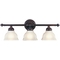 Three-Light Bathroom Fixture with Etched Glass