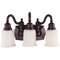 Three-Light Bathroom Fixture with Etched Glass