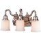 Three-Light Bathroom Fixture with Etched Glass