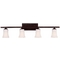 Four-Light Bathroom Fixture with White Glass