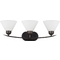 Quoizel Lighting Modern Bathroom Light with White Glass in Harbor Bronze Finish DI8503HO