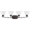 Quoizel Lighting Modern Bathroom Light with White Glass in Harbor Bronze Finish DI8504HO