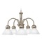 Design Classics Modern Satin Nickel Chandelier with Alabaster Glass Shades  3980-09